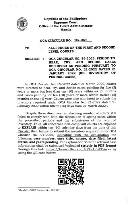 oca circular|2022 – OFFICE OF THE COURT ADMINISTRATOR.